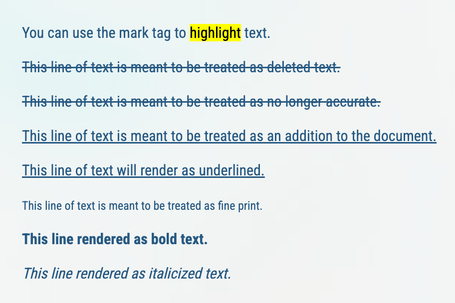 Inline text elements